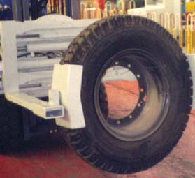 ෆෝක් ටයර් කලම්පය මත ලිස්සා යන්න